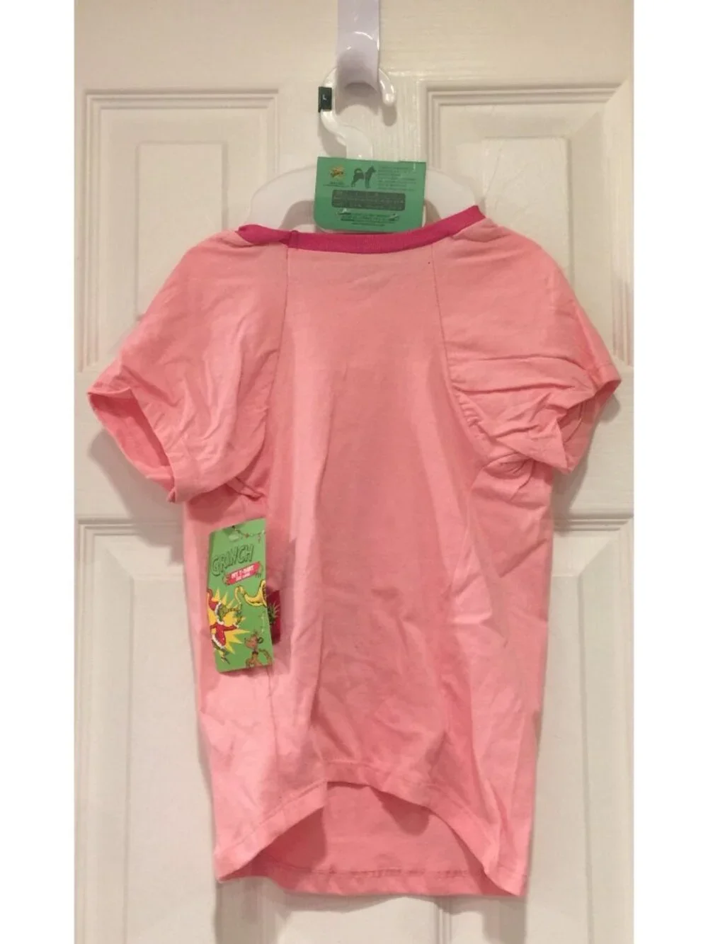The Grinch Pink Large Pet Tee Shirt Every Who in Whoville Liked Christmas A Lot.